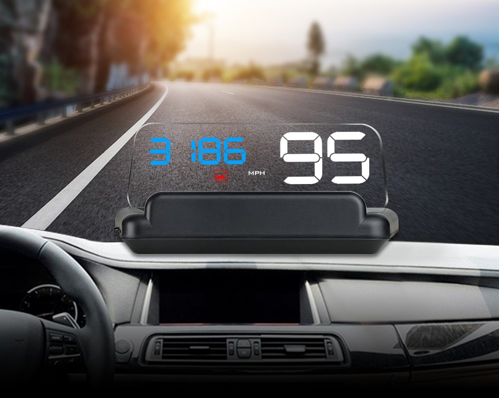 Folding car display portable HD hud head-up display 34 02